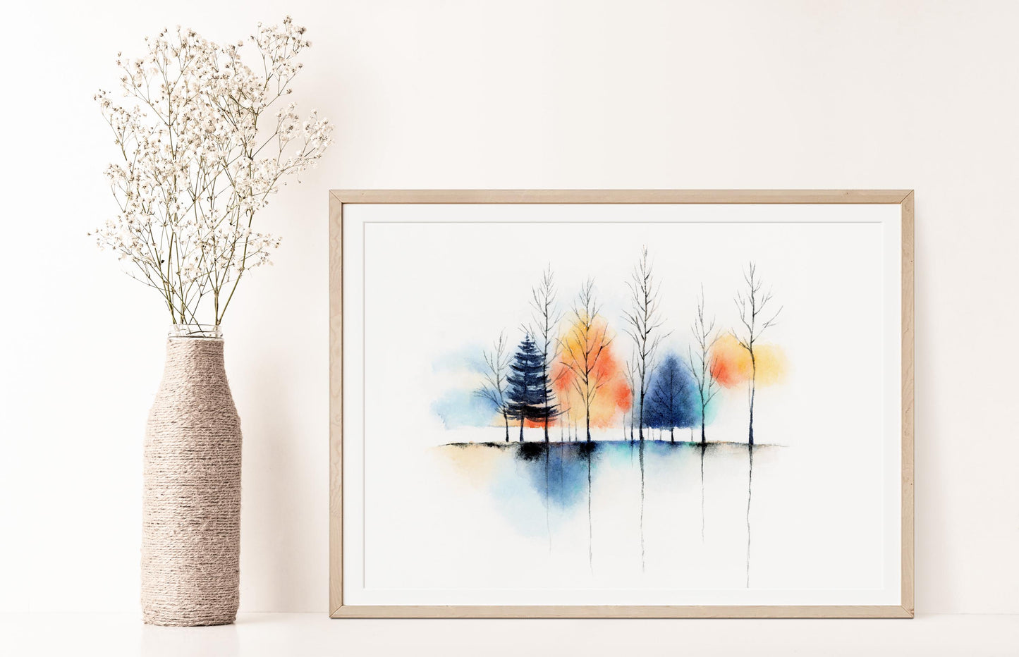 Abstract Reverie | Abstract Landscape Tree Watercolor Print