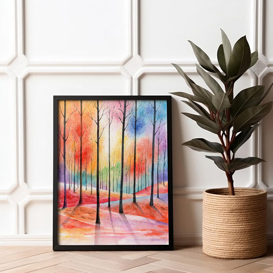 Ethereal Woodland | Abstract Forest Watercolor Print