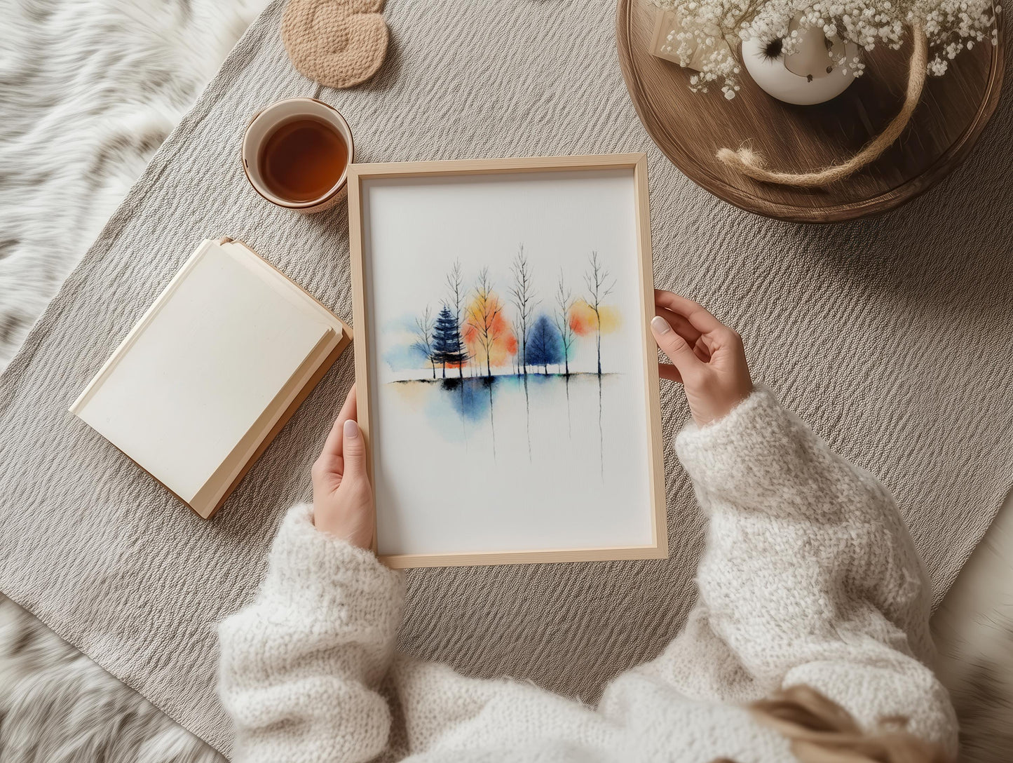 Abstract Reverie | Abstract Landscape Tree Watercolor Print