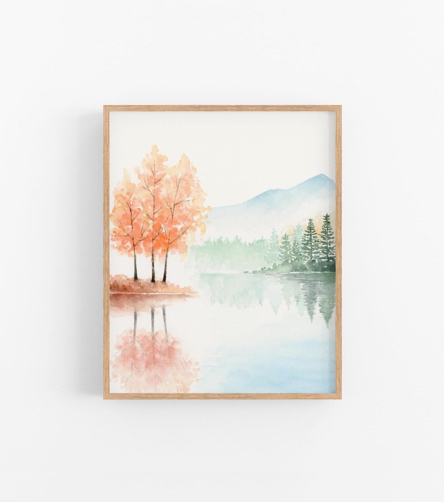 Set of 4 Four Seasons Art Print | Simple Landscape Watercolor Painting