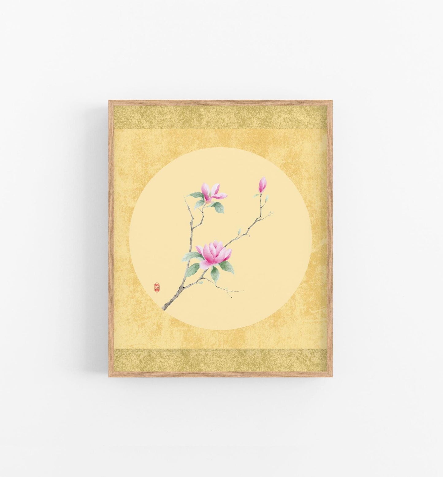 Set of 2 Vintage Floral Art Prints | Camellia & Magnolia Watercolor Painting