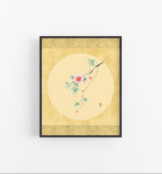 Antique Poise | Vintage Camellia Floral Watercolor Art Print