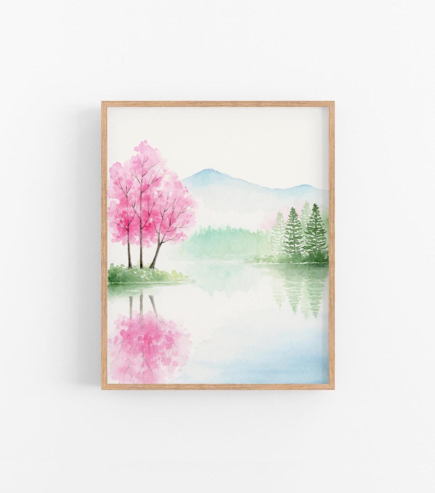Set of 4 Four Seasons Art Print | Simple Landscape Watercolor Painting