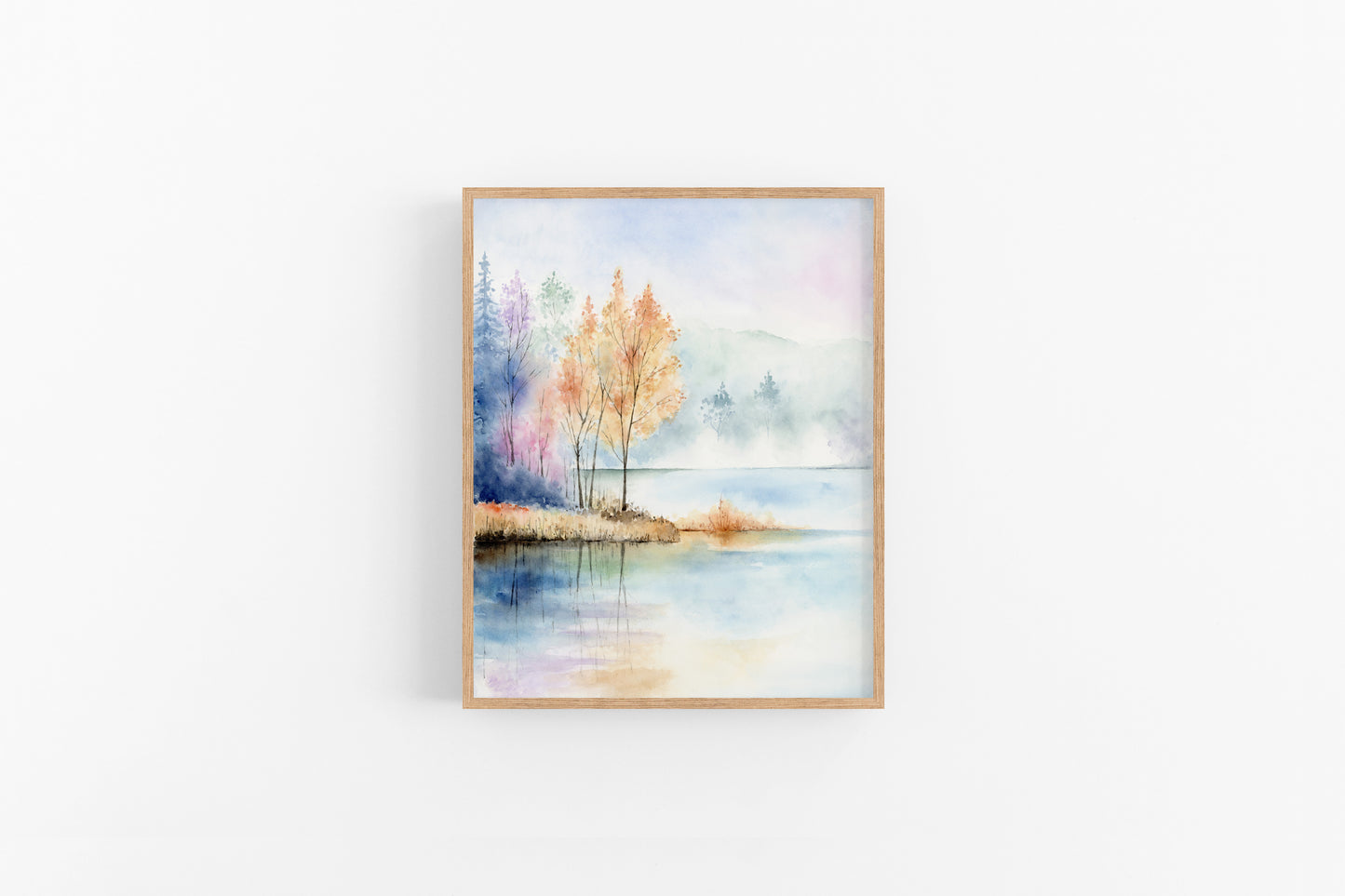 Parallel Sublimity | Set of 2 Lake View Landscape Watercolor Art Prints