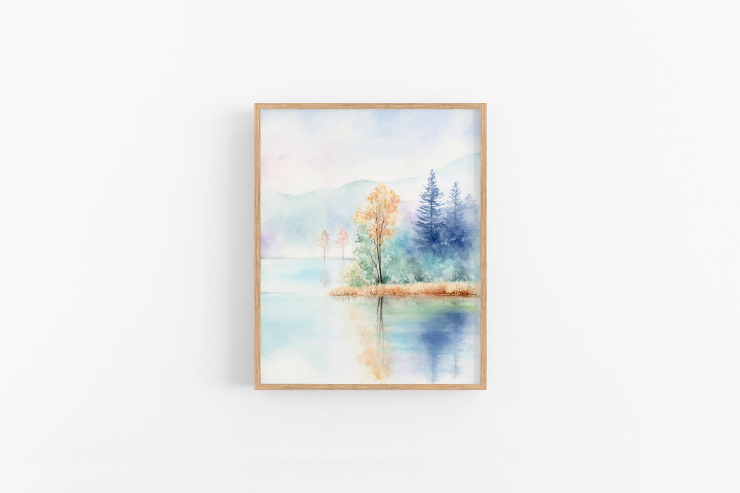 Parallel Sublimity | Set of 2 Lake View Landscape Watercolor Art Prints
