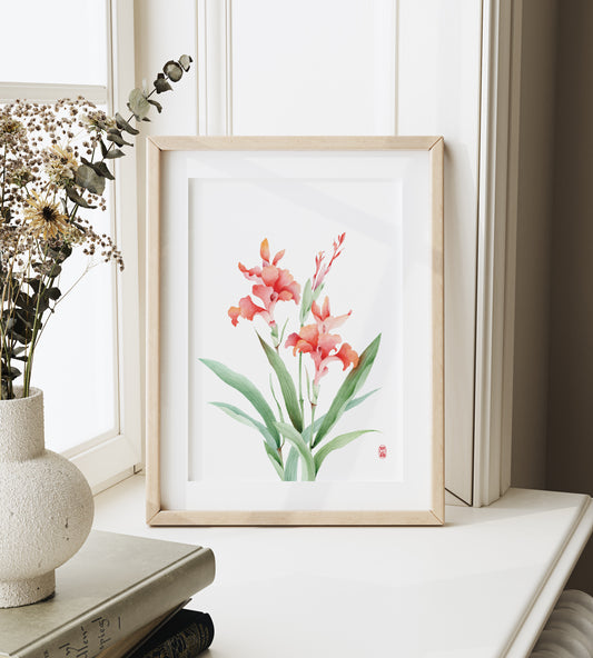 Crimson Captivation | Floral Watercolor Art Print