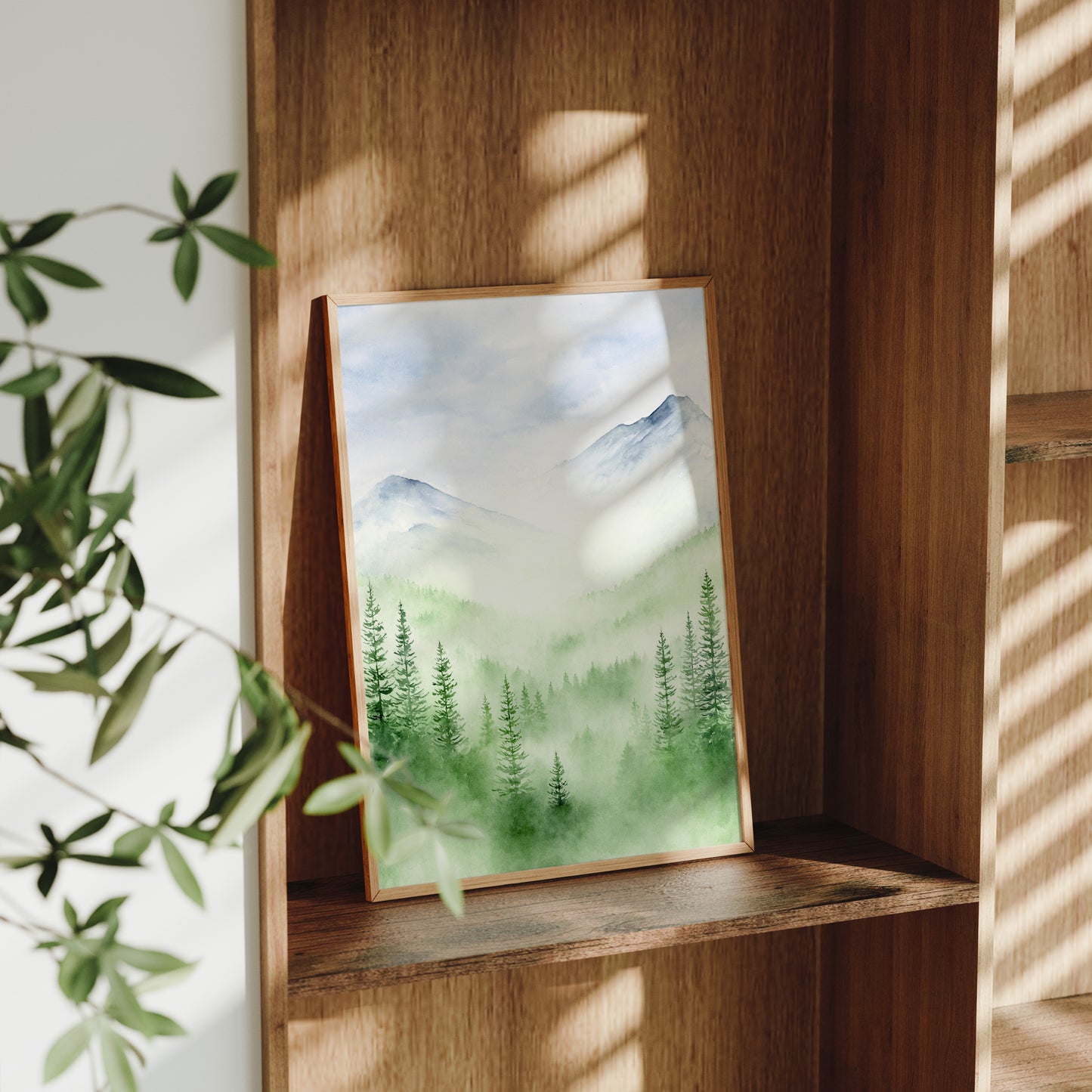 Obscured Perception | Misty Pine Tree Forest Watercolor Art Print
