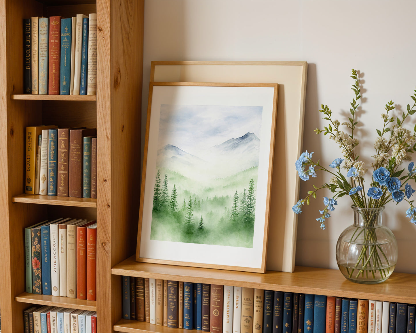 Obscured Perception | Misty Pine Tree Forest Watercolor Art Print