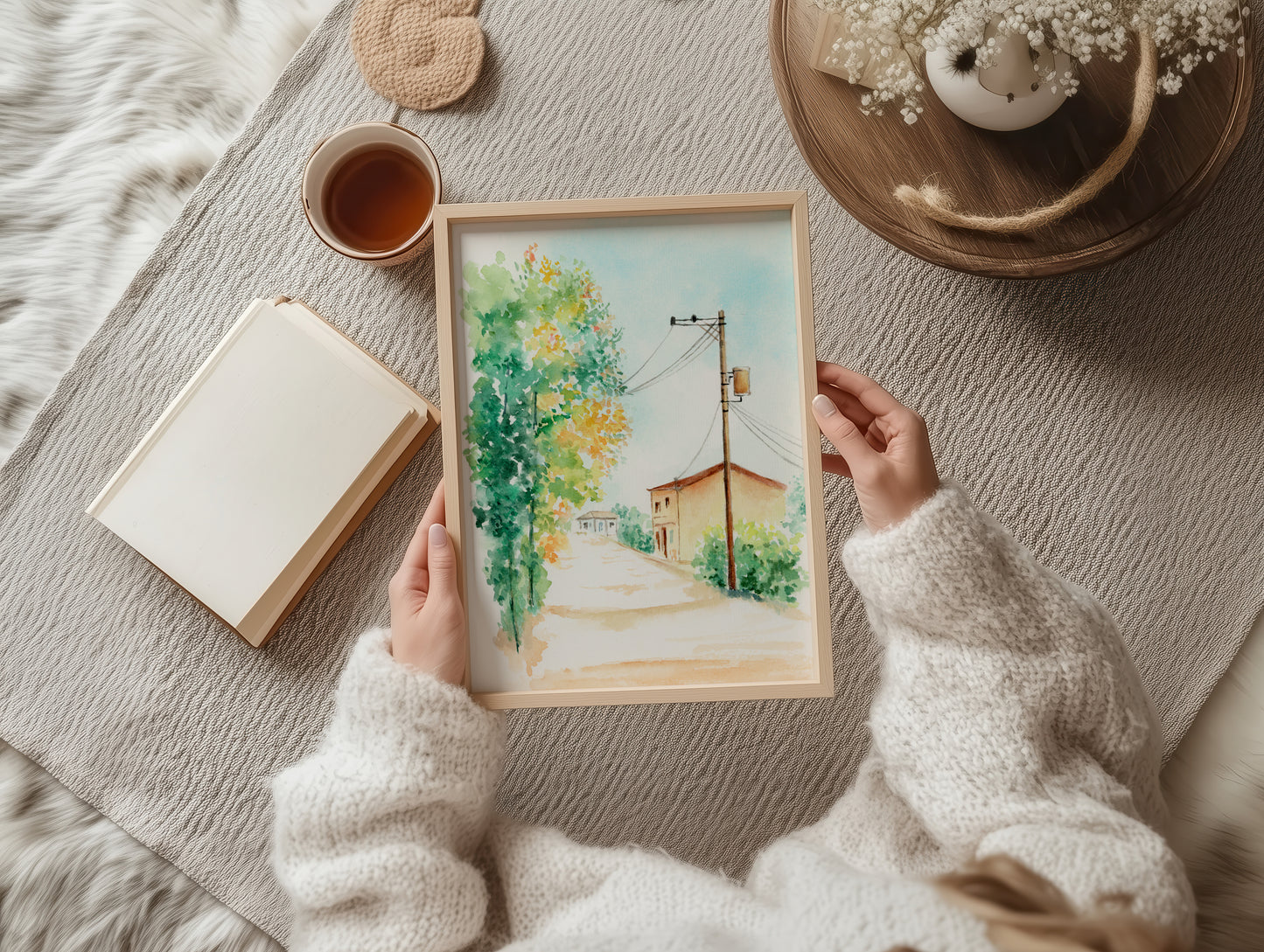 Memories of Home | Summer Village Watercolor Art Print