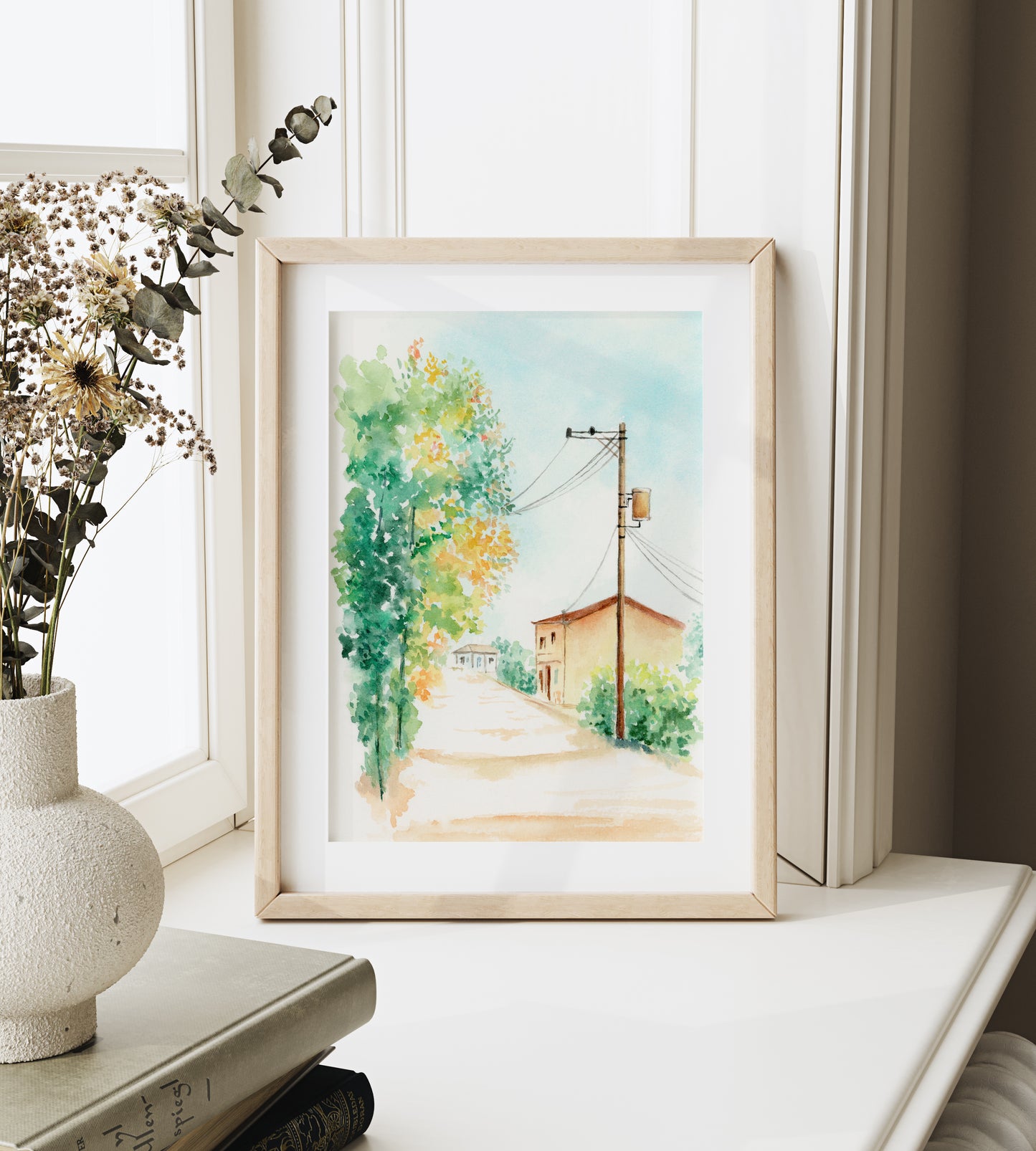Memories of Home | Summer Village Watercolor Art Print