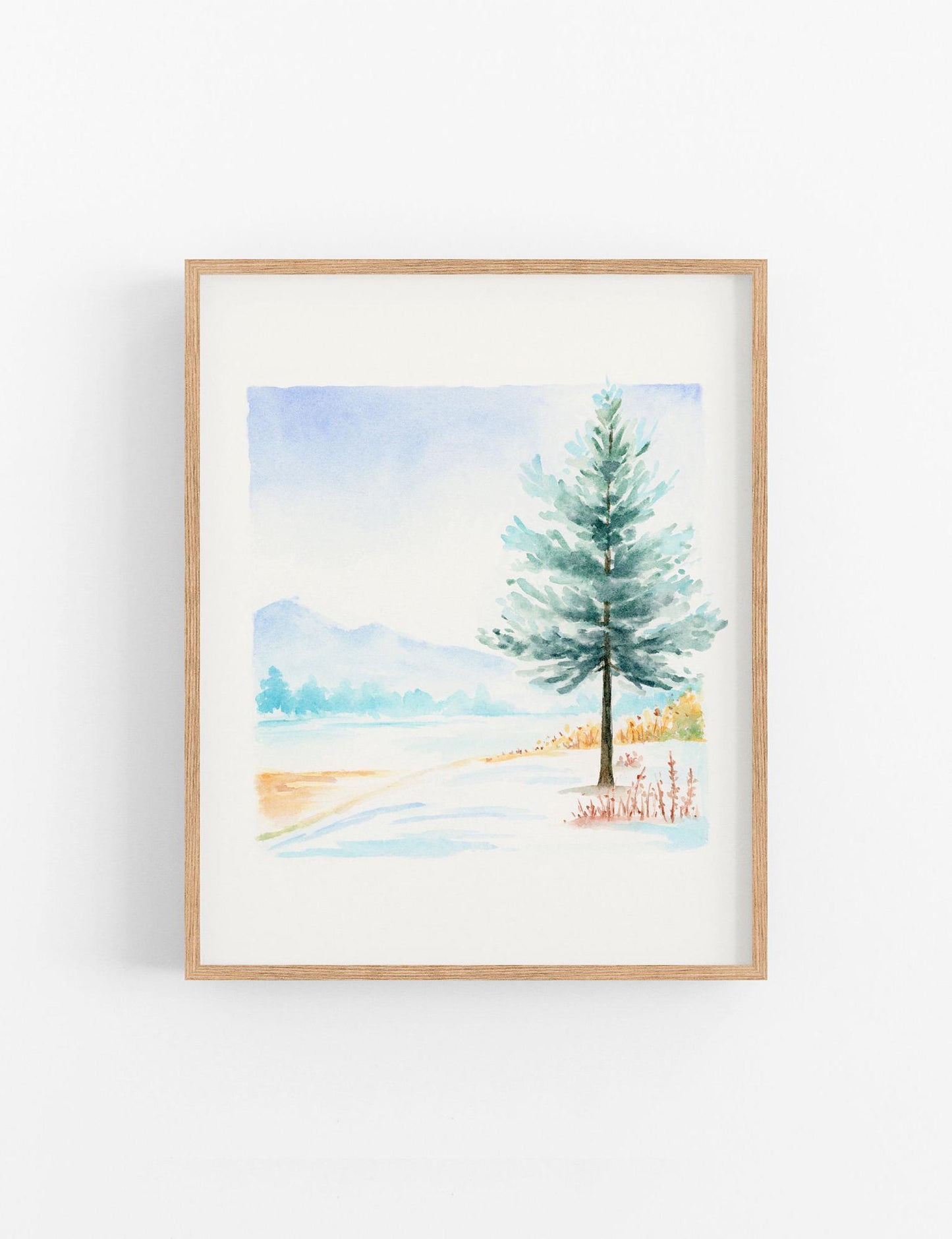 Set of 4 Tree Art Prints | Four Seasons Landscape Watercolor Art Print